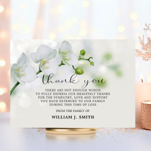 3.5"x5" Sympathy White Orchids THANK YOU Card