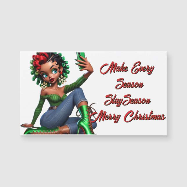 3.5" x 2" Magnetic Card Edgy Christmas Cheer  (Front)