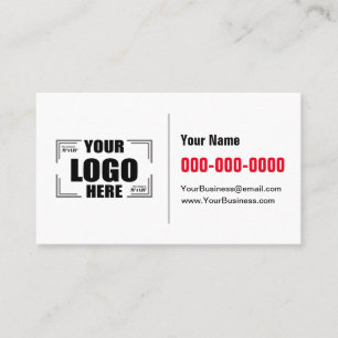 3.5" x 2" Your Logo Here Black & Red Business Card