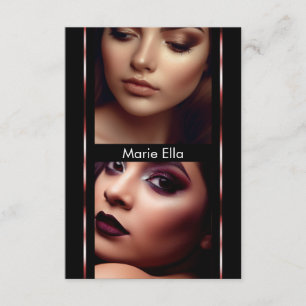 3.5" x 5" Black Red Glam Comp Card Photo Template