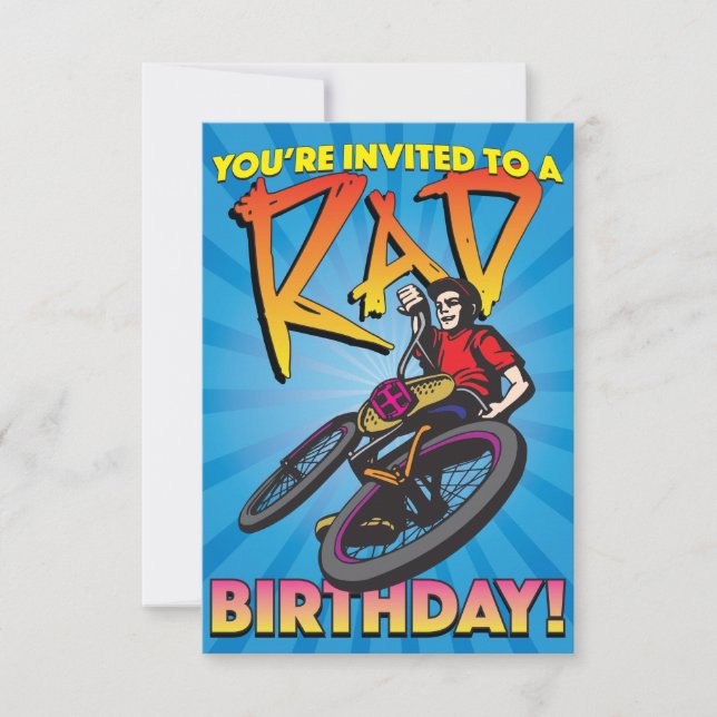 3.5 X 5 BMX Birthday Invitation (Front)