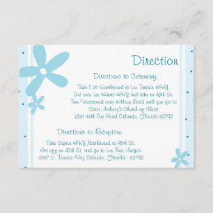 3.5 x 5 Direction Card Blue Daisies