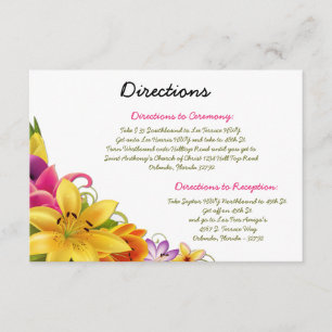 3.5 x 5 Direction Card Hawaiian Exotic Flowers Col