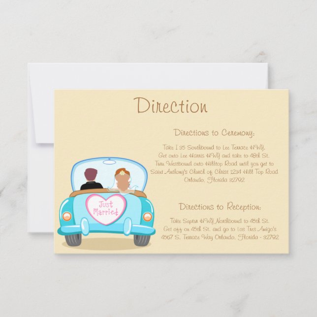 3.5 x 5 Direction Card Just Got Married (Front)