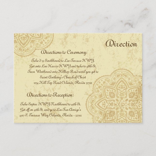 3.5 x 5 Direction Card Moroccan Party (Front)