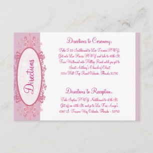 3.5 x 5 Direction Card Pink/Purple Chinese Scrolls