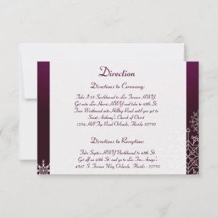 3.5 x 5 Direction Card Purple Stars and Snowflakes