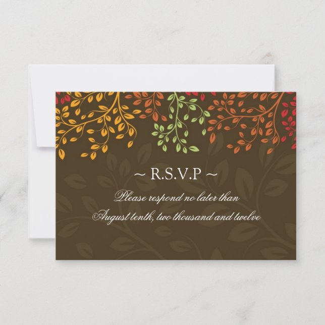 3.5 x 5 - Fall Wedding Reply Cards (Front)