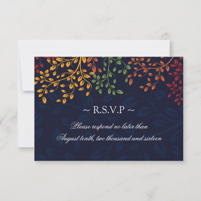 3.5 x 5 - Fall Wedding Reply Cards (Front)