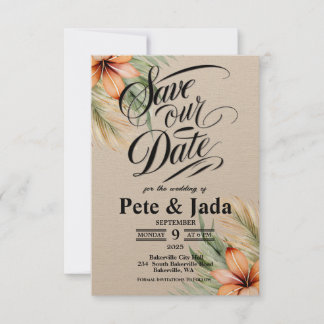3.5" x 5" Flat Save The Date Card