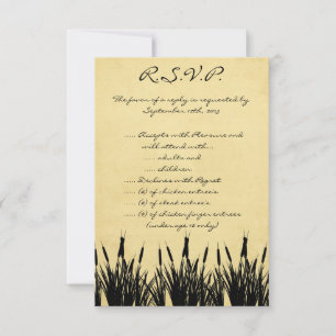 3.5 x 5 R.S.V.P Cattail/Dragonfly Silh Invitation