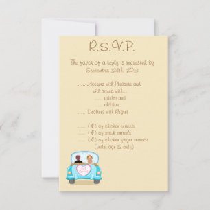 3.5 x 5 R.S.V.P Just got Married Coupl Invitation