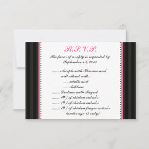 3.5 x 5 R.S.V.P Reply Card Damask/Stripes Pink Cro