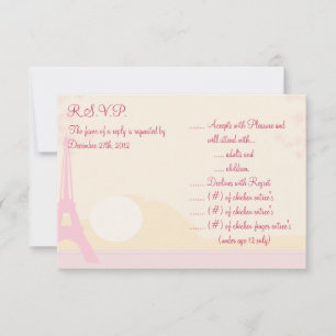 3.5 x 5 R.S.V.P Reply Card Lovers in Paris
