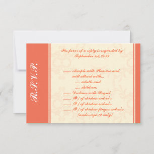 3.5 x 5 R.S.V.P Reply Card Pinkish/Peach Formal Sc