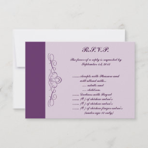 3.5 x 5 R.S.V.P Reply Card Royal Purple Crown/Swir
