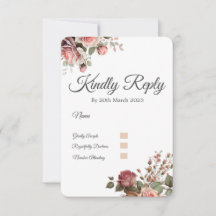 3.5" x 5" Response Card . Wedding RSVP Card