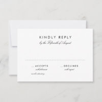 3.5" x 5" Simple Chic Wedding RSVP Card