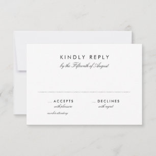 3.5" x 5" Simple Chic Wedding RSVP Card