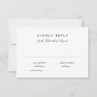3.5" x 5" Simple Chic Wedding RSVP Card