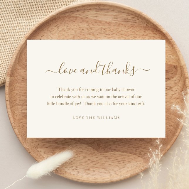 3.5" x 5" Thank You Baby Shower Gift Personalised (Baby Shower Thank You Note Card)