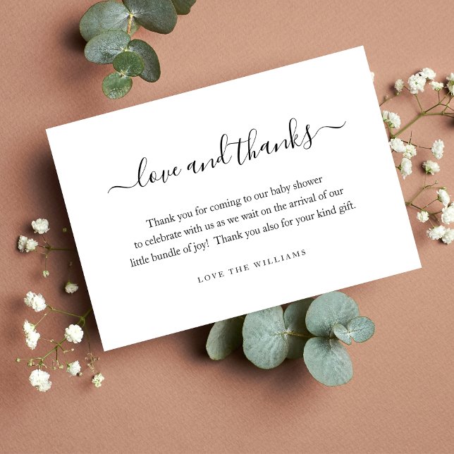 3.5" x 5" Thank You Baby Shower Gift Personalised Card (Creator Uploaded)