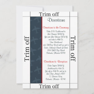 3.5 x 7 Directions Aeroplane Flight  Bl Invitation
