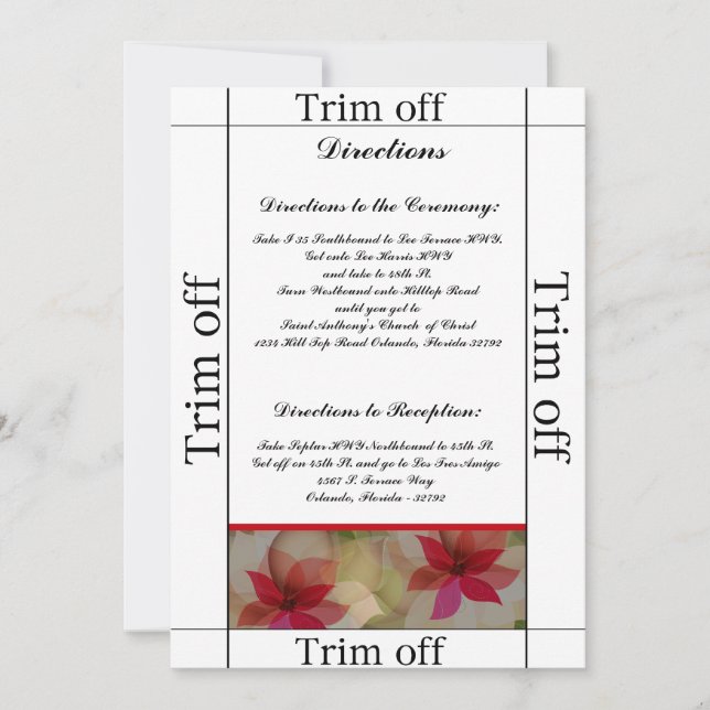 3.5 x 7 Directions Colourful Lotus Flow Invitation (Front)
