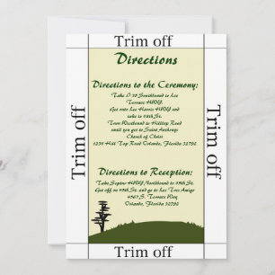 3.5 x 7 Directions Japanese Green Hill Invitation