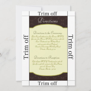 3.5 x 7 Directions Light/Olive Green C Invitation