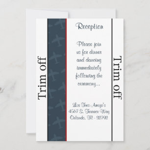 3.5 x 7 Reception Aeroplane Flight  Blu Invitation