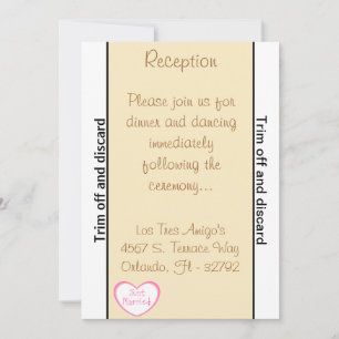 3.5 x 7 Reception Just got Married Cou Invitation