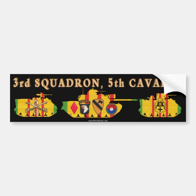 3/5th Cavalry VSR Tracks & Tank Bumper Sticker (Front)