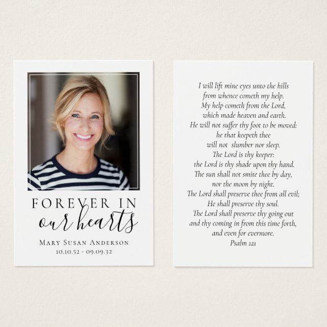 3.5x2.5" Photo Funeral Memorial Prayer Card (Front & Back)