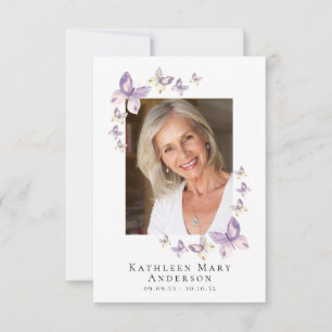 3.5x5" Butterflies Photo Funeral Memorial Prayer Card