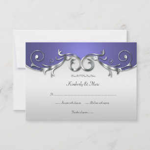 3.5x5 Elegant Purple and Silver RSVP Card