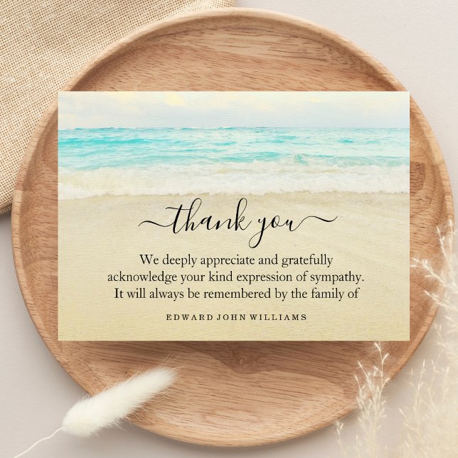 3.5x5 Funeral Thank You Note Grief Beach Ocean (Creator Uploaded)
