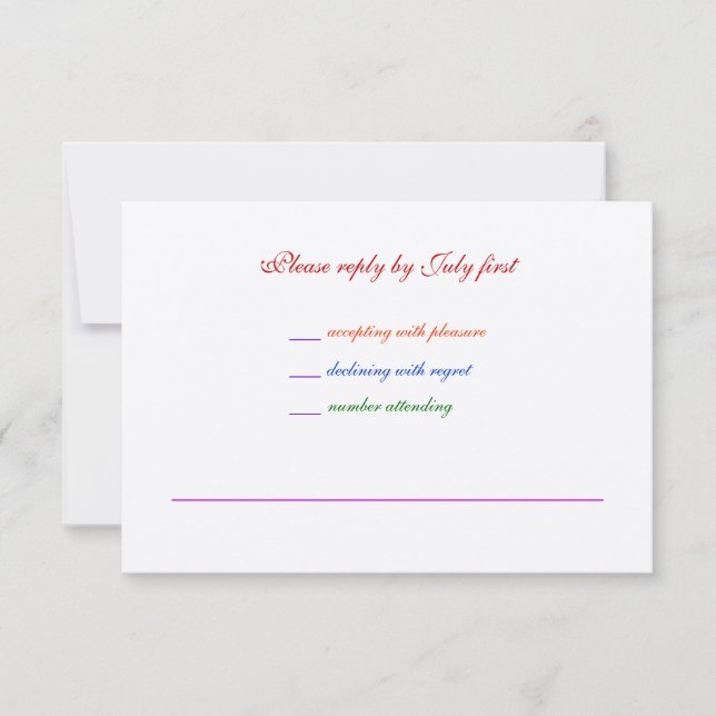 3.5x5 Gay Wedding Rainbow LGBT Pride RSVP Textured (Front)