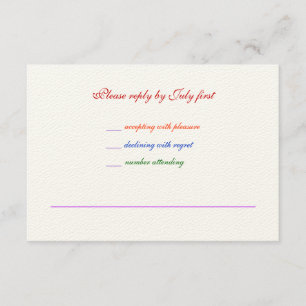 3.5x5 Gay Wedding Rainbow LGBT Pride RSVP Textured Card