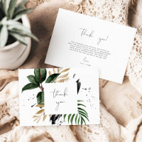 3.5x5 inch Green & Gold Tropical Thank you Wedding