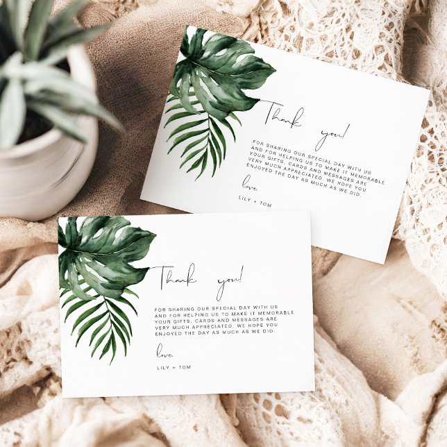 3.5x5 inch Tropical Thank you Wedding Enclosure Card (Creator Uploaded)