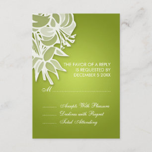 3.5x5 Lime Lily Bouquet Elegant RSVP Card