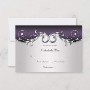 3.5x5 Ornate Purple Silver Black RSVP