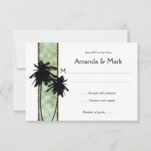 3.5x5 Palm Trees and Green RSVP Card