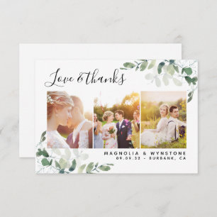 3.5x5" Photo Eucalyptus Wedding  Thank You Card