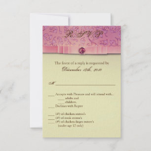 3.5x5 R.S.V.P. Card Amethyst Jewel Embossed Paper
