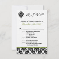 3.5x5 R.S.V.P. Card Black Green Damak