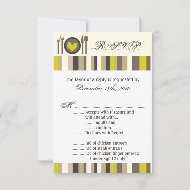 3.5x5 R.S.V.P. Card China Plate Silverware Place (Front)