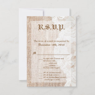3.5x5 R.S.V.P. Card Country Lace Handkerchief Burl