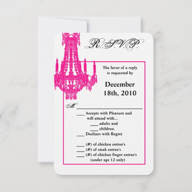 3.5x5 R.S.V.P. Card Crystal Chandelier Glitz Glamo (Front)
